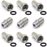 VCE F Connector RG6 7mm 6Pcs F Plugs & 3x Couplers for Coax Cable view 1
