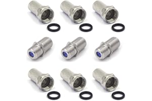 VCE Coaxial Cable Connector 6 Pcs with 3 Pcs Combined Format, 3GHz Coax Coupler for Coaxial Cable Extender, TV Cable Repair, Nickel Plated TV Cable Connector Kit