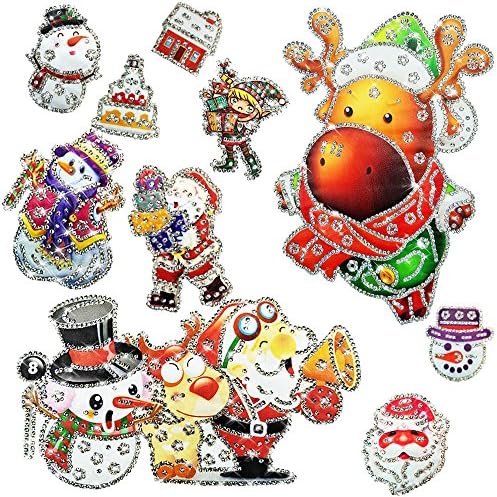 Leeau Christmas Window Stickers,Christmas Stickers for Kids,Window Clings,Gel Clings for Holiday