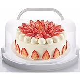 NVAZIOP Large 10 Inch Cake Carrier Keeper Stand with Handles and Lids Container for Transport Cake Holder Tray with Cover Round Cupcake Storage Kitchen Cooking Box