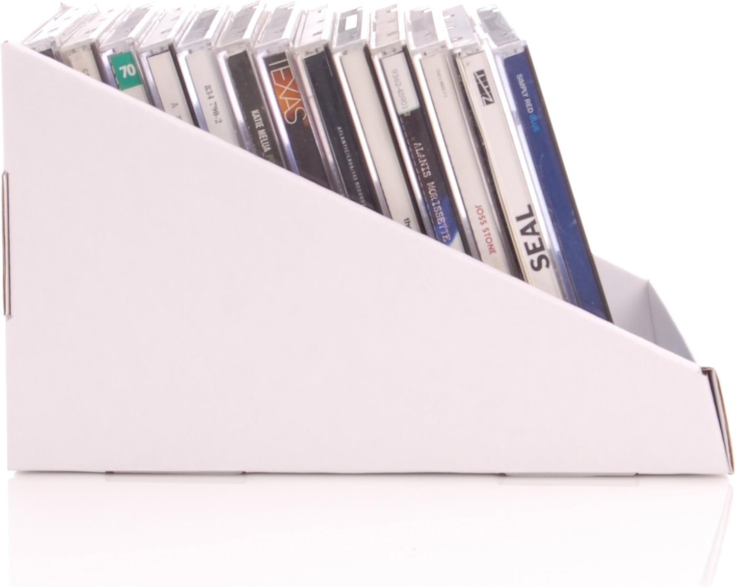 Compact Disc Stand Stand-Store Single Pocket Cardboard Display Stand for CD’s – White ...
