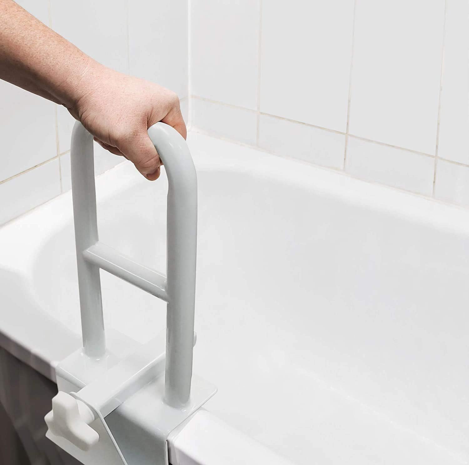 Vaunn Medical Bathroom Safety Bundle - Adjustable Bathtub Safety Grab Bar Rail and Shower Transfer Bench: Health & Personal Care