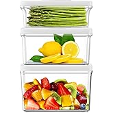 Vixino Vacuum Seal Containers for Food Storage, 3Pcs Food Sealed Containers with Lids (Vacuum Sealer Not Included) for Meal Prep and Food Storage, 100% Leak-proof, BPA-Free