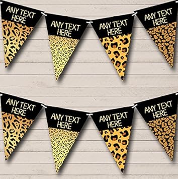 Party Banner Bunting Party Decoration Animal Print Leopard Cheetah