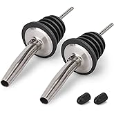 2PCS Stainless Steel Pourers, BALTRE Speed Wine Bottle Pourer, Olive Oil and Vinegar Tapered Stopper Spout, Suitable for Abou