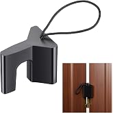 AceOrbit 1 Pcs Over the Hinge Door Stopper Plastic Door Holder, Black | Residential Office School Home Commercial Use, Hospitals Hotels, Safe and Anti Pinch Design, Can Fix Tension Hinged Doors