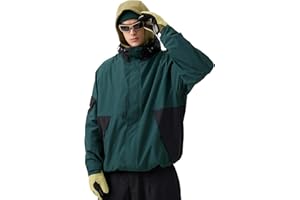 GSOU SNOW Mens Womens Ski Jacket Baggy Snowboard Coat Waterproof Shell Jacket Snow Hoodie Loose Fit For Winter Outdoor Sports