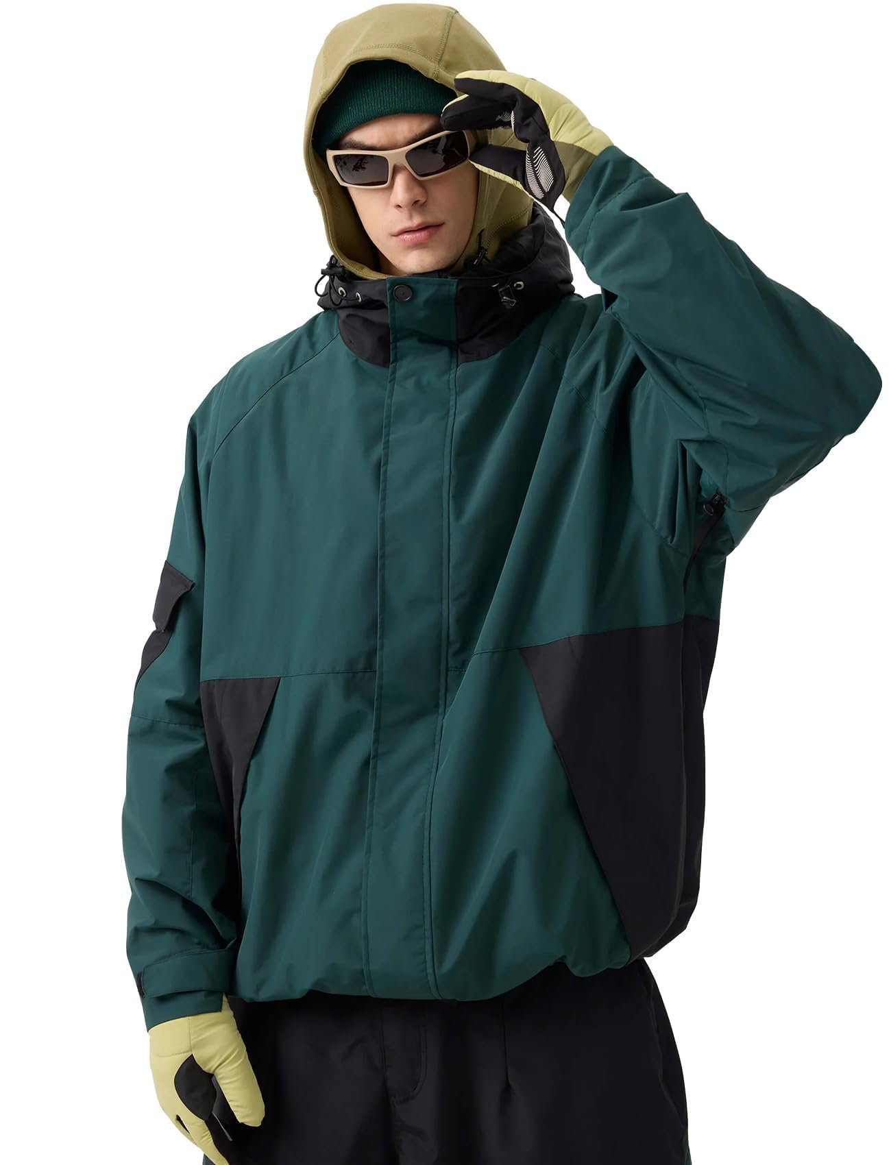 Photo 1 of GSOU SNOW Mens Womens Ski Jacket Baggy Snowboard Coat Waterproof Insulated Snow Hoodie For Winter Outdoor Sports Loose Fit