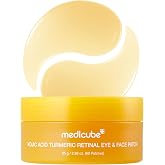 medicube Hydrogel Eye &amp; Face Patches with Kojic Acid Turmeric (60 Counts) | Dull Spot Brightening Patches for Face, Targets Dark Circles &amp; Puffiness, Multi-Use Face Patches, Korean Skincare