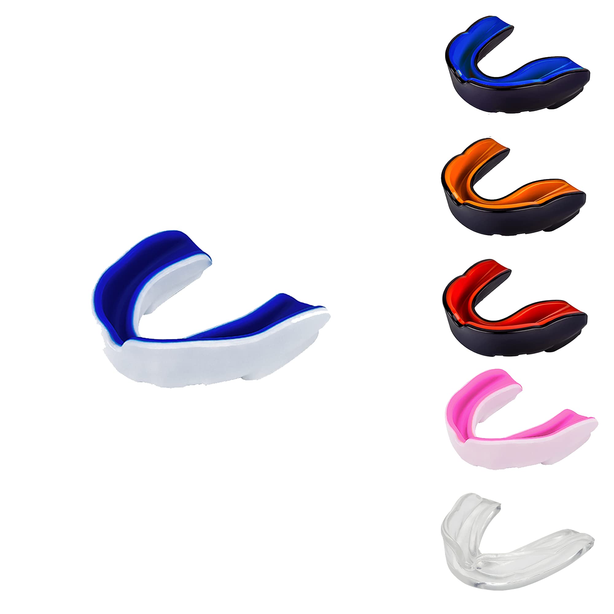 Gum Shield Mouth Guard Adult Youth & Junior Gum Shield for All Contact Sports Mouth Guard Boxing, MMA, Mouthguard Rugby, Football, Lacrosse, Hockey Mouthguard (Blue/White, Adults Over 11 Years) — image 1
