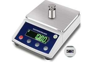 Hochoice High-Precision Laboratory Digital Analytical Balance Electronic Scales Industrial Scale (10kg/0.1g (Square Pan))