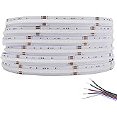 SuperlightingLED RGBW COB LED Strip 24V RGB+4000K Natural White Dimmable 3920LEDs 16.4FT/5M Super Bright Spotless Color Changing LED Strip Light for DIY Bedroom Kitchen Cabinet