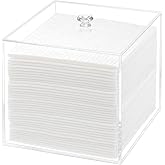 DELIPPLY Disposable Face Towel Holder, Facial Towelettes Container Box, Acrylic Box for Facial Towels, Clear