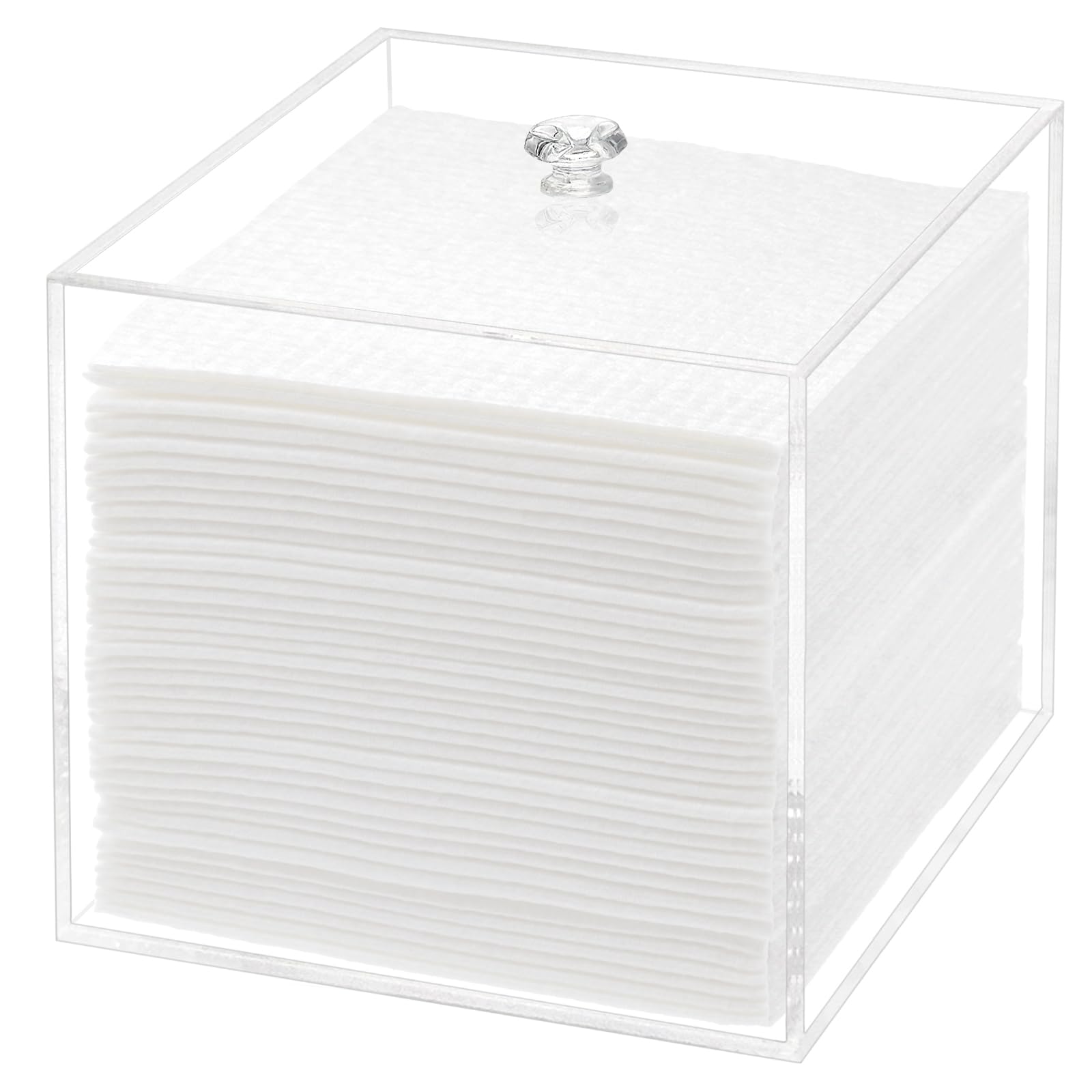 Photo 1 of DELIPPLY Disposable Face Towel Holder, Facial Towelettes Container Box, Acrylic Box for Facial Towels, Clear