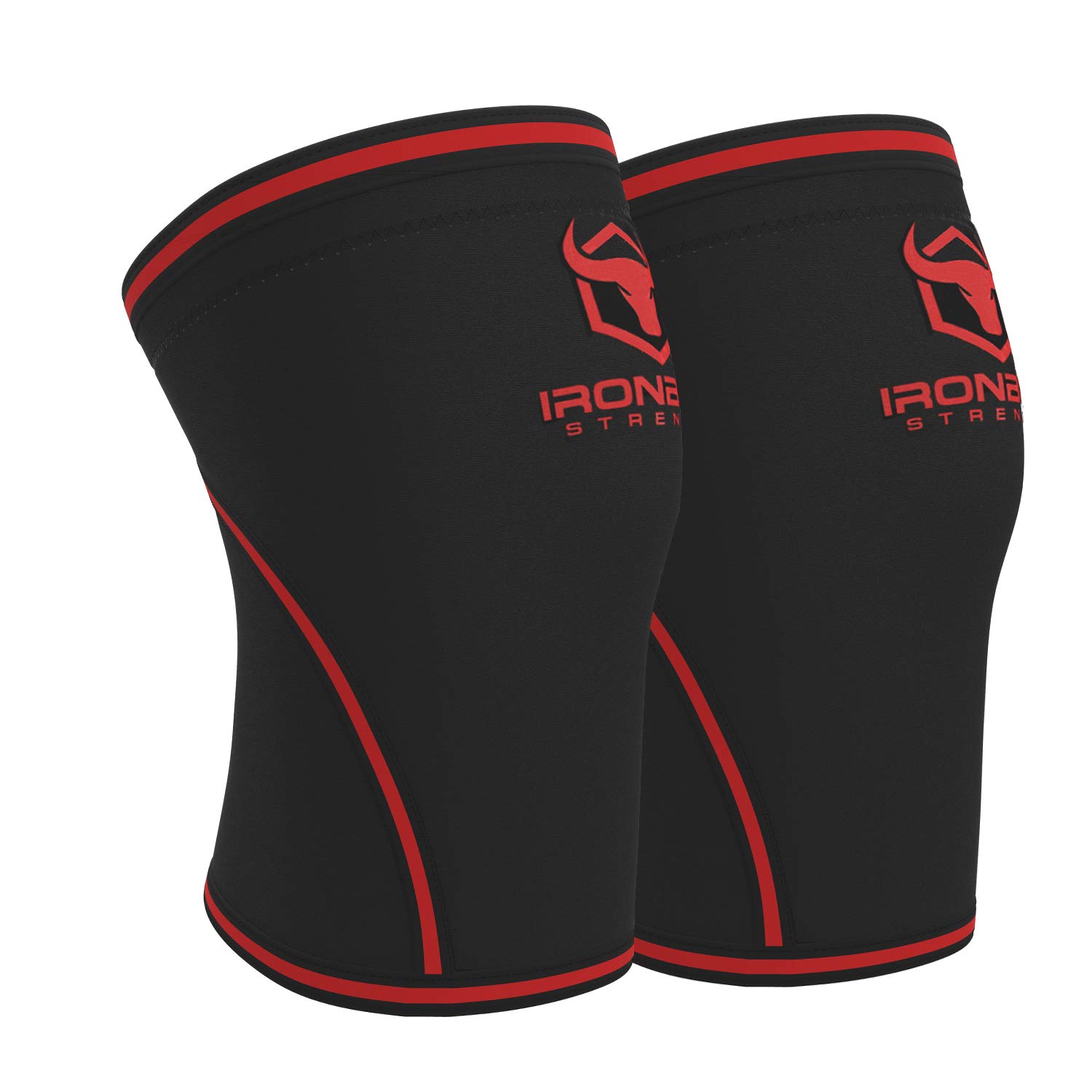 Iron Bull Strength Knee Sleeves 7mm (1 Pair) - High Performance Knee Sleeve Support for Weight Lifting, Cross Training & Powerlifting - Best Knee Wraps & Straps Compression - for Men and Women