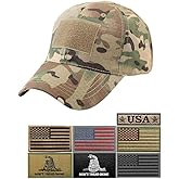 Uphily Tactical Operator Caps with Patches for Men