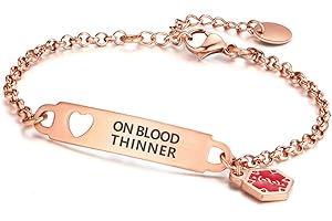 Divoti Pre-Engraved Medical Alert ID Bracelet – Simple Rolo Chain Stainless Steel Silver, Water Proof with First Aid Symbol – Personalized for Women Health Jewelry