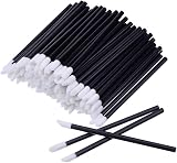 ZHIYE Lip Brushes 200Pcs Black Lip Brush Kit Makeup Tool Wands Applicator