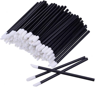 ZHIYE Lip Brushes 300Pcs Black Lip Gloss Applicator Wands Kit