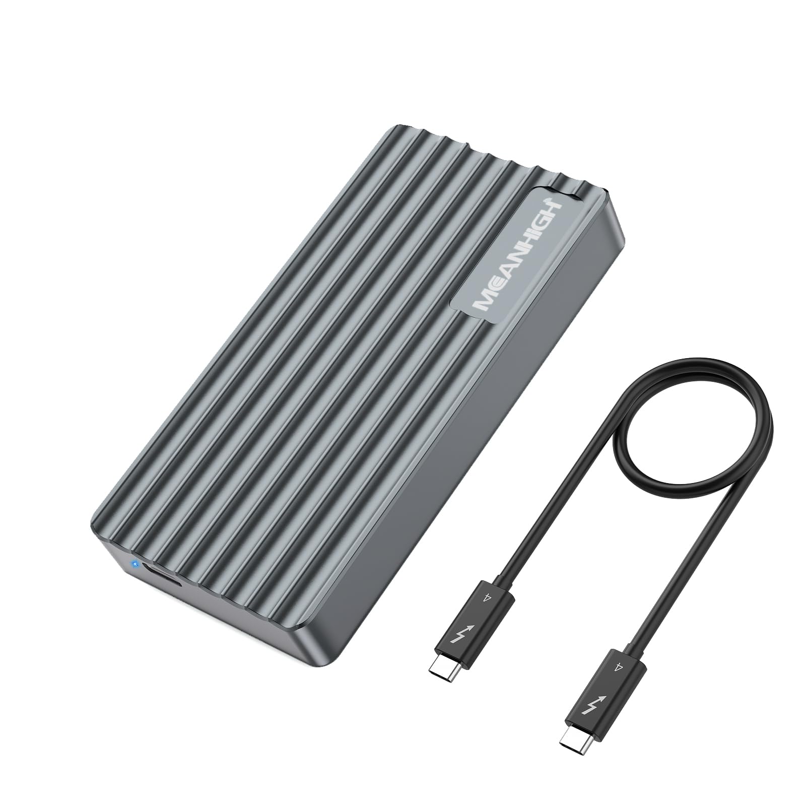 Photo 1 of MEANHIGH 40Gbps M.2 NVMe SSD Enclosure, USB-C External Hard Drive Enclosure for M1 Pro/Max Mac, Support 2230/2242/2260/2280 M-Key PCIe, Compatible with Thunderbolt4/USB4/3.2/3.1/3.0/2.0