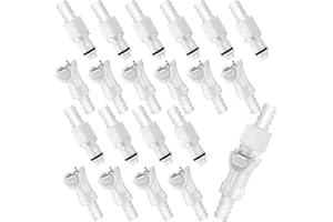 Chunful 20 Pcs 3/8" Quick Disconnect Connect Hose Barb Insert Fittings Plastic Male Female Coupling Connector 10 Female and 10 Male Connectors