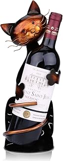 Tooarts Katze Weinflaschenhalter Getränkeflaschehalter Metall-Skulptur