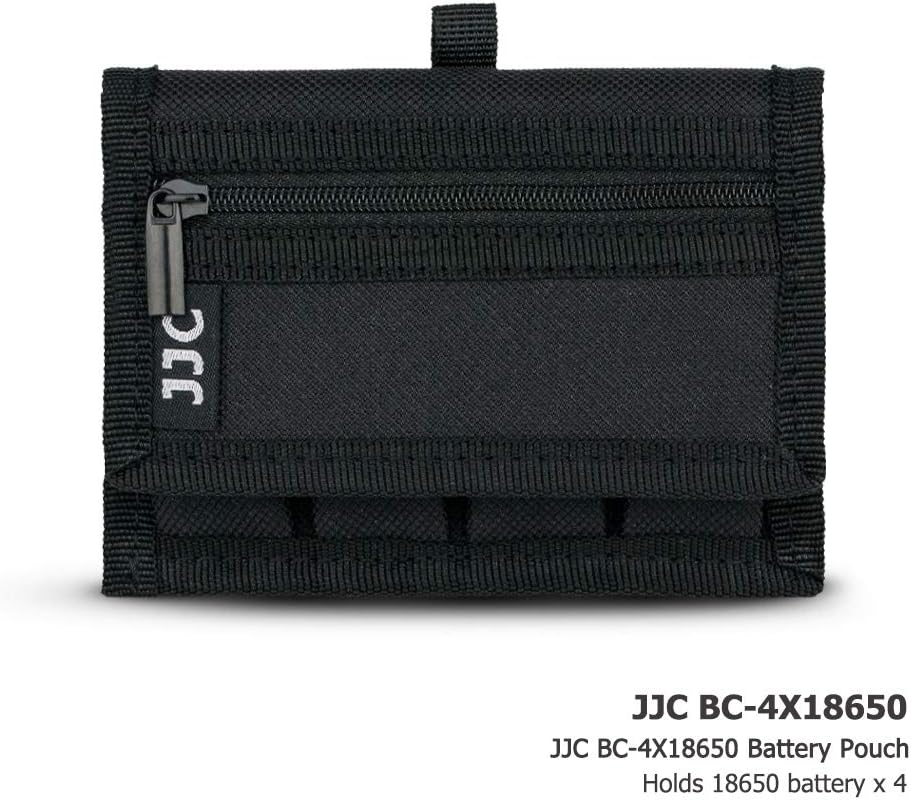 JJC Battery Pouch Holder Pockets for 4 Pcs 18650 Battery & Memory Card Holder for SD SDHC SDXC Card, Black/White - Image 3