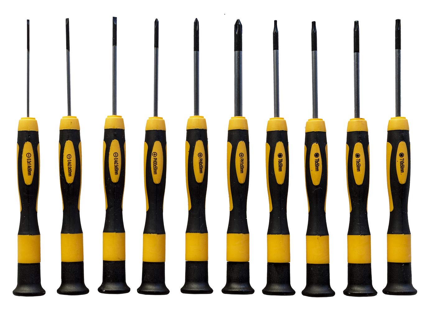 NEXTOOL D1105-59 Screwdriver Set, 10pcs Chrome Vanadium Steel, Ergonomic Design, Red/Yellow, 17 cm Long, Flat Head Style