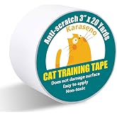 Karaseno Anti Cat Scratch Tape: 3 inches x 20 Yards Cat Training Tape, 100% Transparent Clear Double Sided Deterrent Tape Furniture Protector