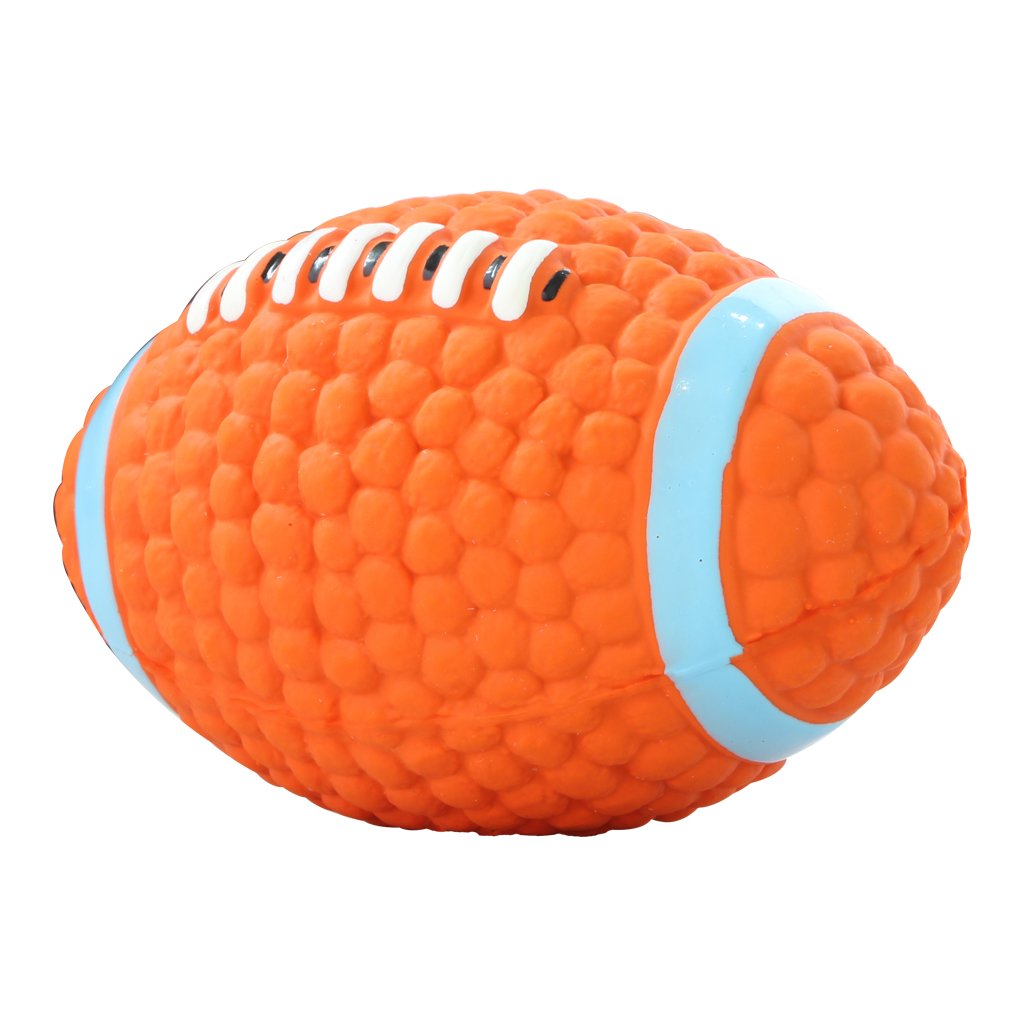 IFOYO Dog Toy Ball - Bite-Resistant Football-Shaped Latex Rubber Squeaky Ball for Aggressive Chewers, Interactive Training & Teeth Cleaning Toys (Rugby Balls Design)