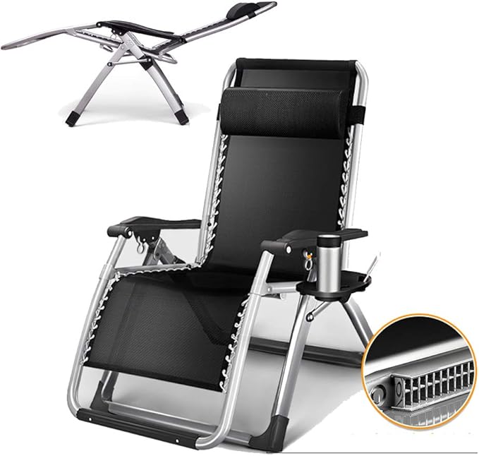 TopJiä Lounge Chair Zero Gravity Chair Take Pillow,Aluminum