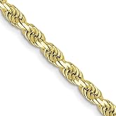 The Black Bow 3.5mm 10K Yellow Gold Hollow Diamond Cut Rope Chain Necklace