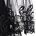 CHARMMA Women's Basic Sheer Lace V-Neck Long Bell Sleeve Elastic Casual T-Shirt (X-Large, Black)