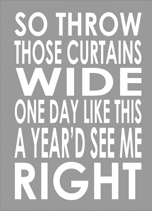 Elbow One Day Like This Lyrics Words Wall Art Typography Word Print Gift Home Garden Greeting Cards Party Supply