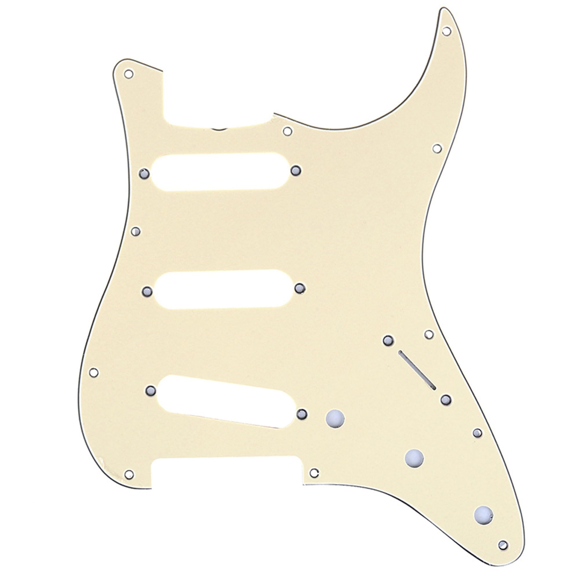 Musiclily Pro 11-Hole 62 Vintage SSS Strat Pickguard for American Stratocaster 62 Electric Guitar, 3Ply Cream — image 1