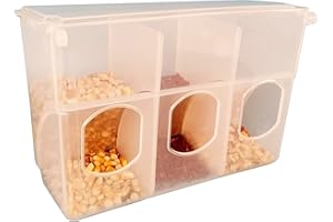 SRRPSPIGEON Automatic Pigeon Bird Feeder - 1-Pack Parrot Feeder Cage Accessories Supplies for Parakeet Canary Cockatiel Finch (Three Hole)