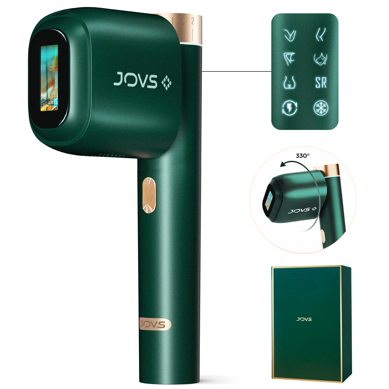 Photo 1 of JOVS Laser Hair Removal, [24J Energy] IPL Hair Removal for Women and Men, 37°F Painless Sapphire Ice-Cooling Tech, 6 Modes for Whole Body Hair Removal Device, 2 in 1 Skin Rejuvenation, 330° Rotation