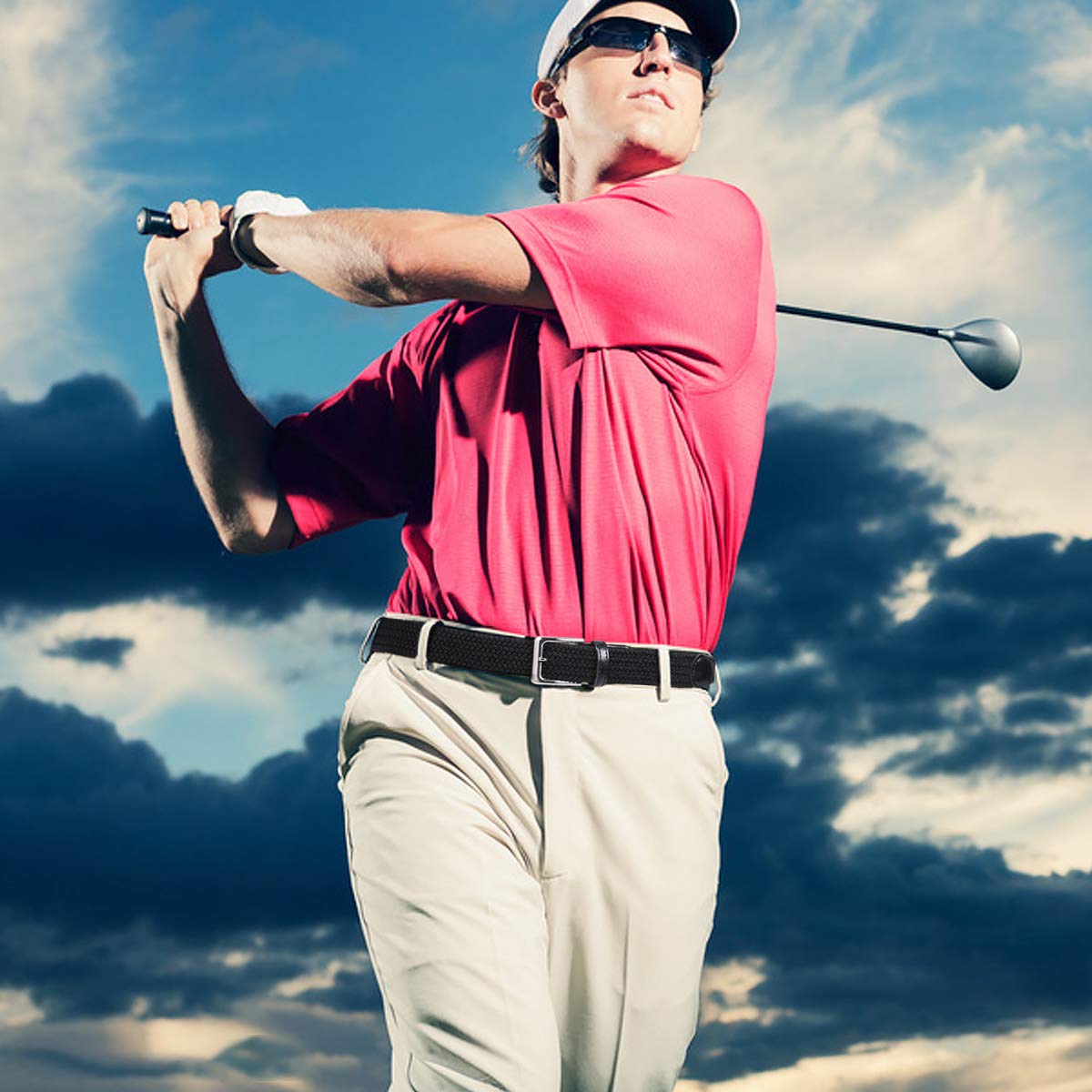 JasGood Geflochtene elastische Gürtel für Herren/Damen/Junior, Canvas Stretchgewebe gewebt Stretch mehrfarbige geflochtene Gürtel