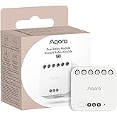 Aqara Dual Relay Module T2,Smart Relay Switch Dry Contact Mode for Garage Doors and Boilers,Light Switch Roller Shade Switch,