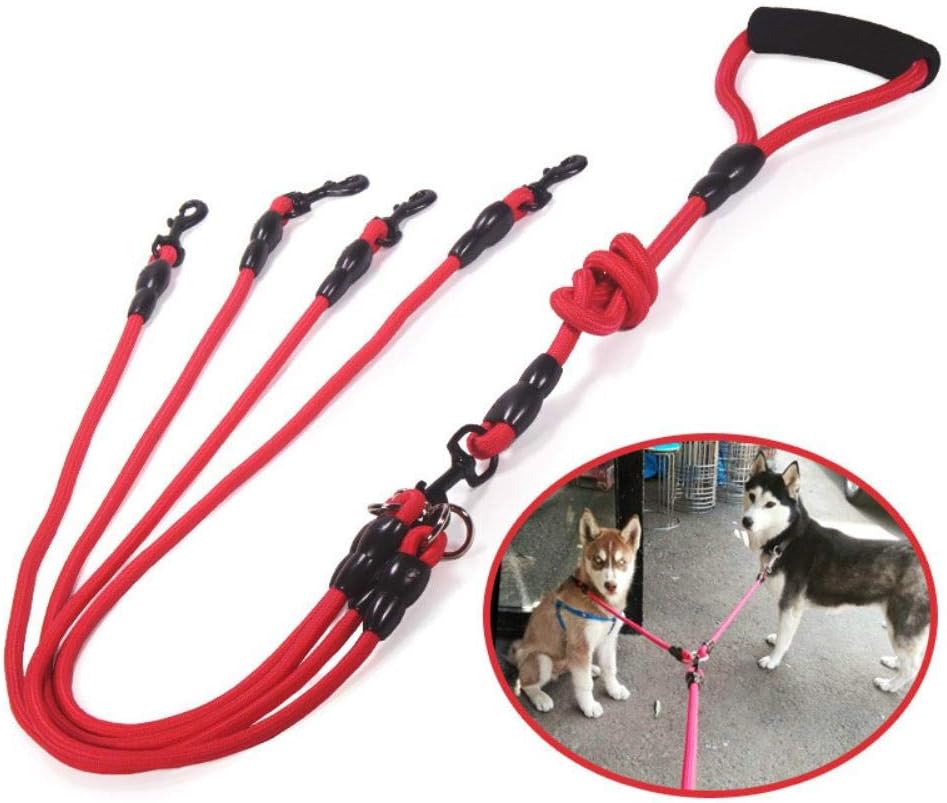 FIF Dogs Leash Detachable Pet Lead Climbing foam handle 1 leash for 2