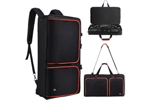 Timoxi DJ Controller Case for DDJ-FLX10/ 1000/REV7/REV5/800/ FLX6 AlphaTheta DDJ-GRV6 With Thick EVA Padding, Adjustable Shoulder Strap,Fits Up to 15.6" Laptops– Perfect for DJ and Music Producers
