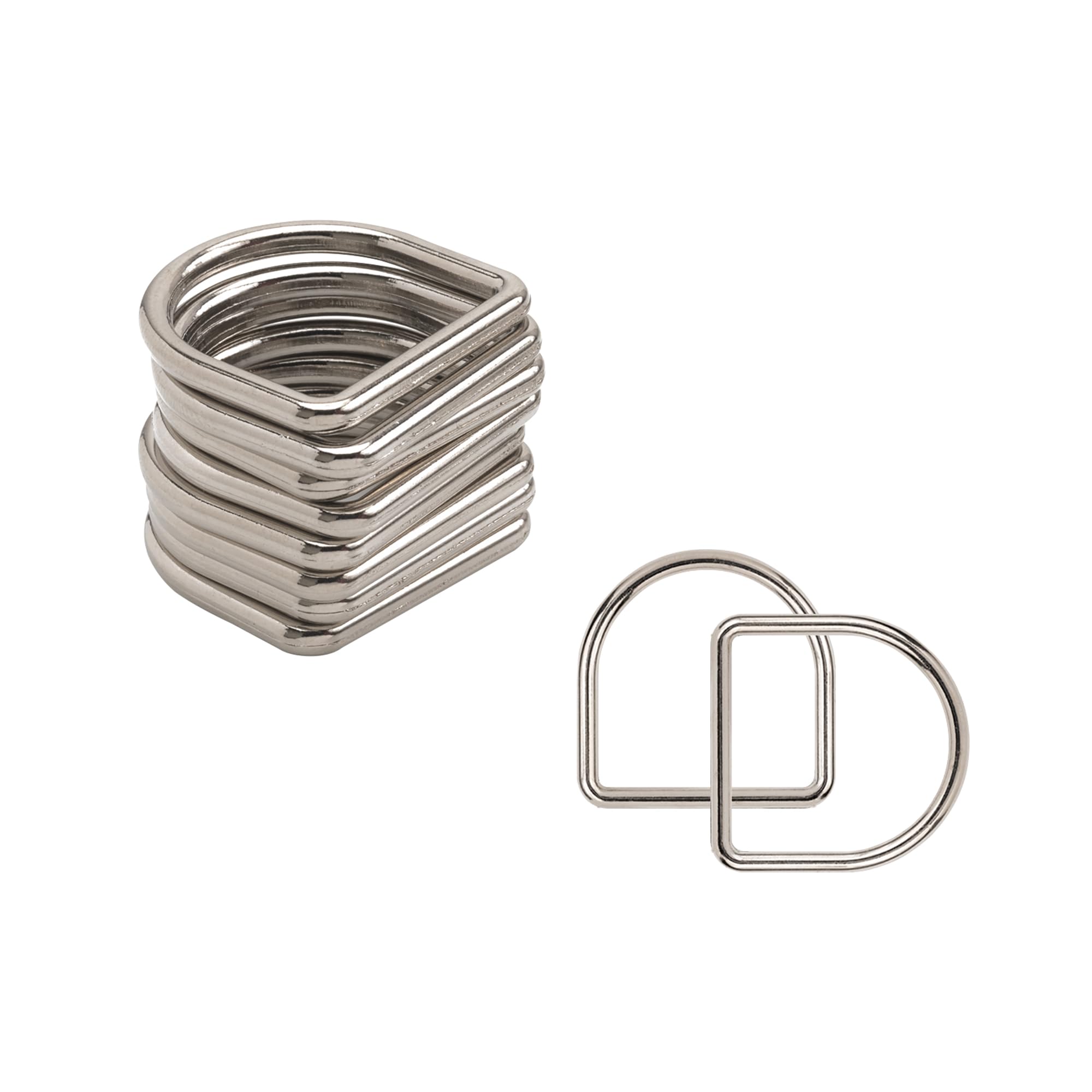 Trimming Shop Welded Metal D Ring Buckles, Durable Fastener Buckles Adjusting Loop Clasp for Webbing Strap, Purse, Pet Collars, Handbag Strap, DIY Craft Projects