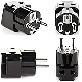 European Adapter Plug, OREI Travel Adaptor for Europe Schuko Countries 2 in 1, for Germany France Iceland Netherlands Russa G
