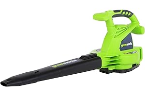 Greenworks All-Purpose Electric Corded Blower / Vacuum (235 MPH/380 CFM), 12-Amp Motor, 2-Speed Lightweight & Quiet for Yard 