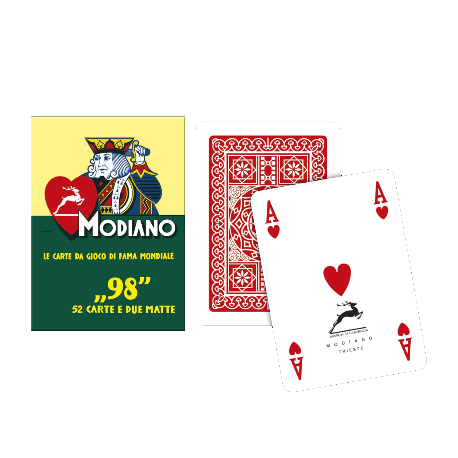 Modiano 300252 Poker 98, Playing Cards, Red