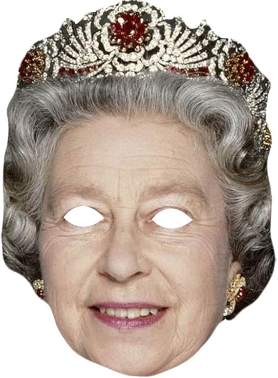 Queen Elizabeth Of England Royal Card Face Mask Fancy Dress Party