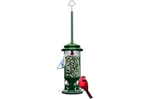 Squirrel Buster Standard Squirrel-Proof Feeder for Wild Birds – 4 Metal Perches, 1.3 lb Seed Capacity, Chew-Proof, Easy to Fi