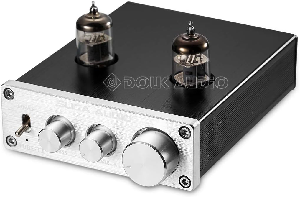 Nobsound 6J1 HiFi Vacuum Tube Preamp Stereo Audio Pre-Amplifier Treble Bass Tone Control (Silver)