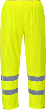 Portwest H441 Hi-Vis Rain Trousers Mens Waterproof Overtrousers Yellow M