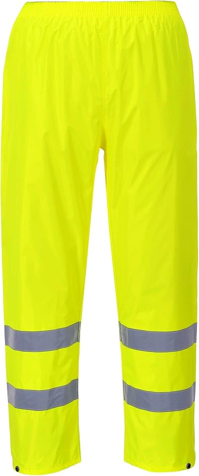 Portwest H441 Hi-Vis Rain Trousers Mens Waterproof Overtrousers Yellow M